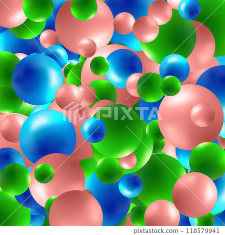 Colored pearls. Abstract vector background. Pink, blue, green balls. Eps 10 118579941