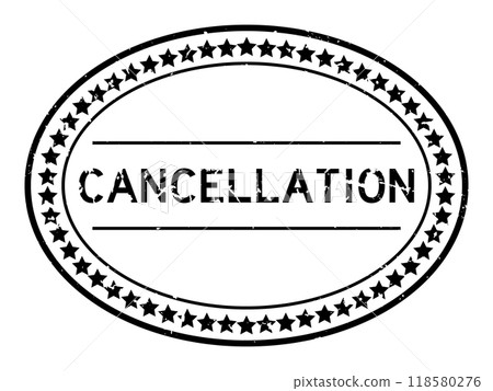 Grunge black cancellation word oval rubber seal stamp on white background 118580276