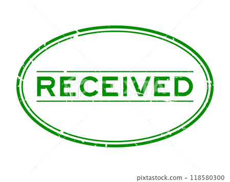 Grunge green received word oval rubber seal stamp on white background Grunge green received word oval rubber seal stamp on white background 118580300