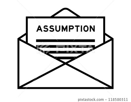 Envelope and letter sign with word assumption as the headline 118580311