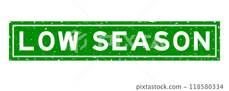 Grunge green low season word square rubber seal stamp on white background Grunge green low season word square rubber seal stamp on white background 118580334