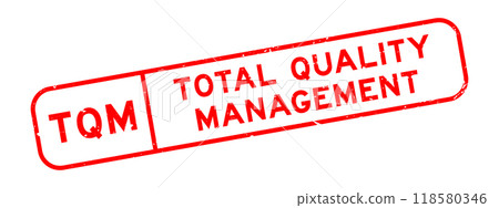 Grunge red TQM total quality management word square rubber seal stamp on white background Grunge red TQM total quality management word square rubber seal stamp on white background 118580346