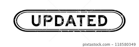 Grunge black updated word rubber seal stamp on white background 118580349