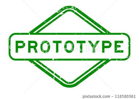 Grunge green prototype word rubber seal stamp on white background Grunge green prototype word rubber seal stamp on white background 118580361