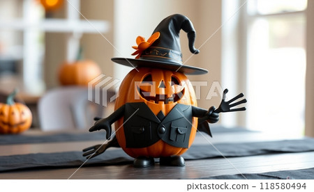 PUMPKINS FRUIT WITH HAT ILLUSTRATION PUMPKINS FRUIT WITH HAT ILLUSTRATION 118580494