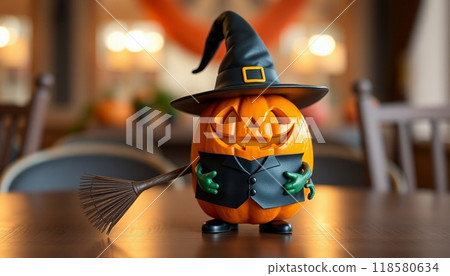 PUMPKINS FRUIT WITH HAT  ILLUSTRATION 118580634