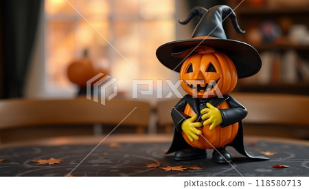 PUMPKINS FRUIT WITH HAT  ILLUSTRATION 118580713
