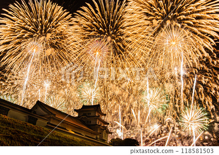 Ibaraki Tone River Fireworks Festival and Japanese-style architecture Ibaraki Tone River Fireworks Festival and Japanese-style architecture 118581503