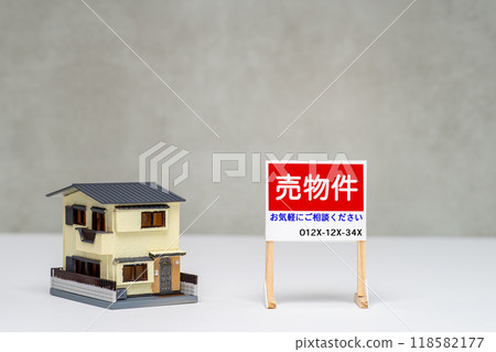 待售房產招牌及獨立屋的圖片 待售房產招牌及獨立屋的圖片 118582177