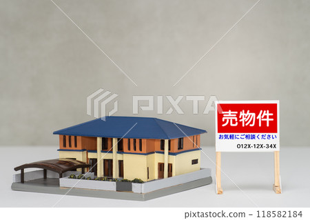 待售房產招牌及獨立屋的圖片 待售房產招牌及獨立屋的圖片 118582184