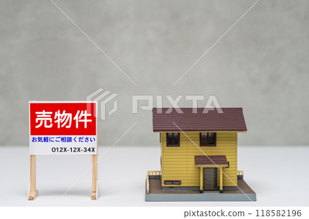 Image of a for sale sign and a detached house 118582196