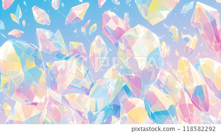 彩色閃閃發光的水晶的插圖背景 118582292
