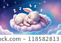 可愛的兔子夢想睡在雲端 118582813