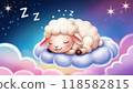 可愛的羊夢見睡在雲上 118582815