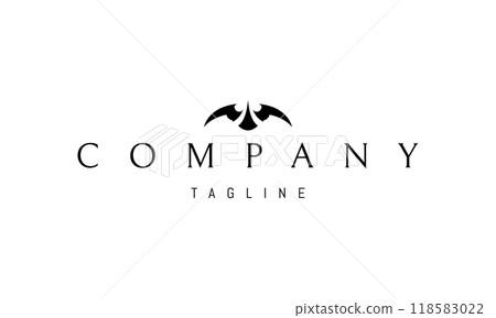 Vector logo with an abstract image of a hawk with sharp wings. 118583022