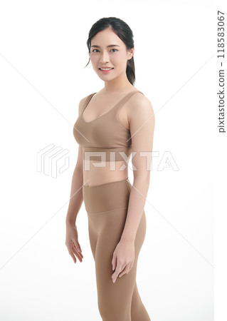 Beautiful young asian sport woman with sportswear ready for exercise on white background, Advertising sportswear and yoga wear, Healthy lifestyle, sport. Beautiful young asian sport woman with sportswear ready for exercise on white background, Advertising sportswear and yoga wear, Healthy lifestyle, sport. 118583067