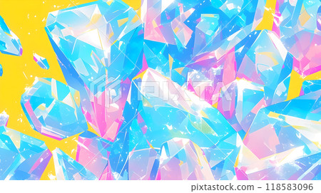 彩色閃亮水晶的插圖背景 118583096