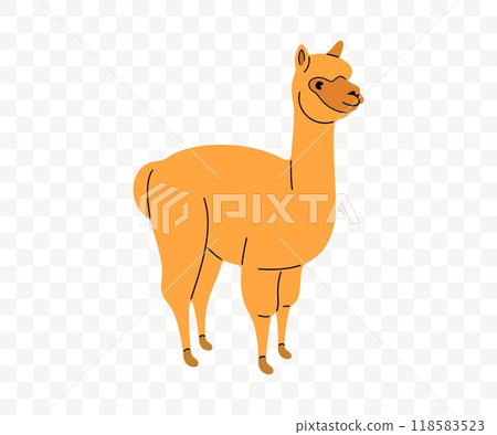 Alpaca or llama, animal, graphic design. Pet and mammal, farm and nature, vector design and illustration 118583523