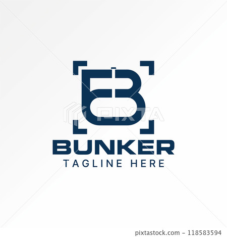 Logo design graphic concept abstract creative premium vector stock initial B font septic storage tank bunker water tower Related home house structure  118583594