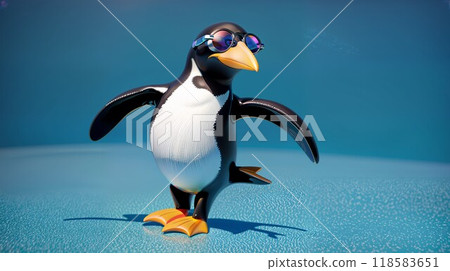 Animal illustration: Penguin wearing sunglasses 118583651
