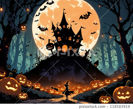 萬聖節之夜的幽靈女巫 118583919