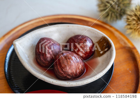 Homemade Chestnuts Boiled in Their Skins Homemade Chestnuts Boiled in Their Skins 118584198