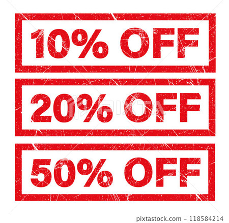 10% price off, 10, 20, 50 percent sale red stamp. Discount, promotion banner design 10% price off, 10, 20, 50 percent sale red stamp. Discount, promotion banner design 118584214