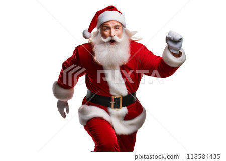 Santa Claus running with a smile Santa Claus running with a smile 118584435