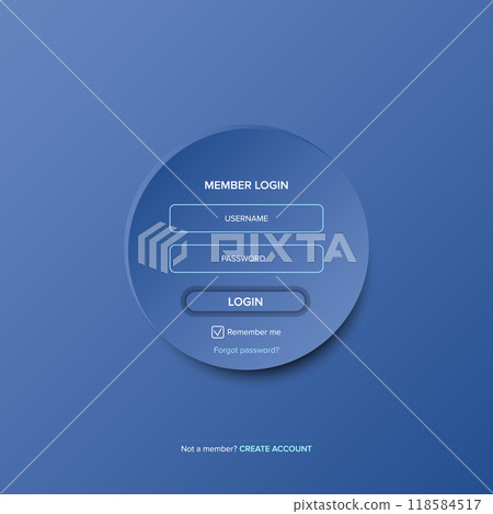 Login form web page design template or mock up. Mobile website ui vector elements set. Login form web page design template or mock up. Mobile website ui vector elements set. 118584517