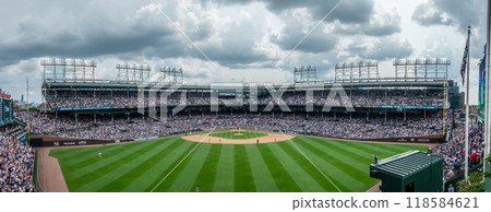 Chicago Cubs Wrigley Field Baseball stadium scenes 118584621