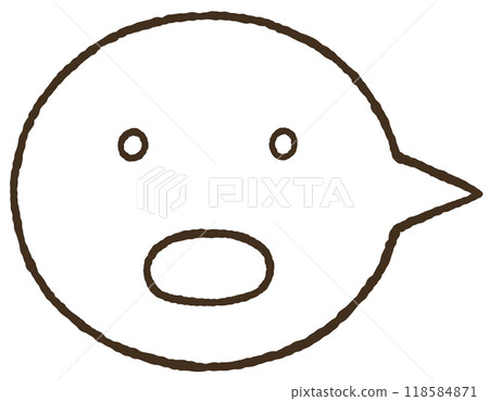 Simple speech bubble icon - lines only 118584871