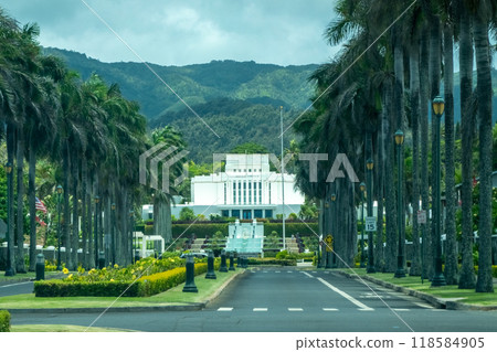 Gardens of Laie Hawaii Temple of the church of the latter day saints on Oahu 118584905