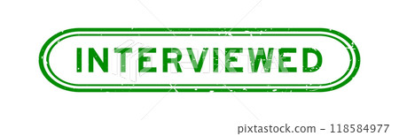 Grunge green interviewed word rubber seal stamp on white background Grunge green interviewed word rubber seal stamp on white background 118584977
