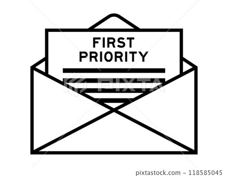 Envelope and letter sign with word first priority as the headline 118585045