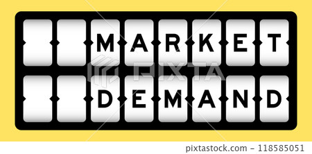 Black color in word market demand on slot banner with yellow color background 118585051