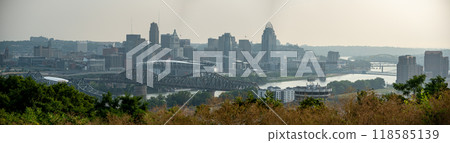 morning view of cinsinnati ohio downtown skyline 118585139