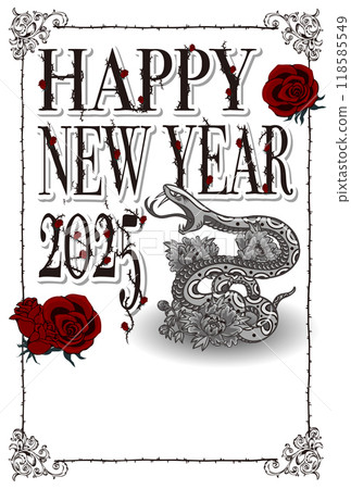 2025新年賀卡「哥德式設計」新年快樂圖案,有手寫空間 2025新年賀卡「哥德式設計」新年快樂圖案,有手寫空間 118585549