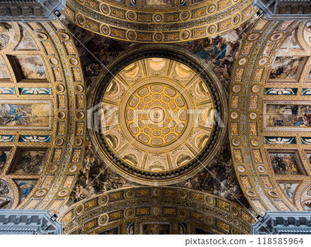 frescoes And Golden Details All Around The Cathedral Dome frescoes And Golden Details All Around The Cathedral Dome 118585964