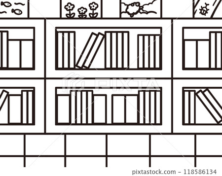 A coloring book inspired by the kids' area of a library 118586134