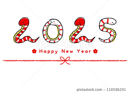 A cute snake New Year's card template in the shape of "2025" A cute snake New Year's card template in the shape of "2025" 118586291