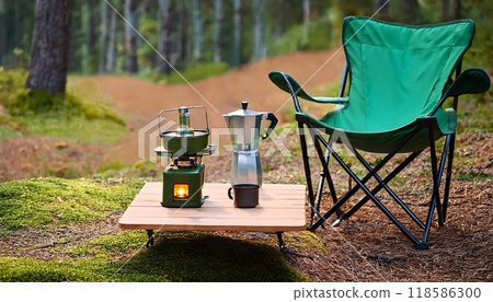 Minimalist Camping Coffee Set - Portable Coffee Maker Gas Stove Table Lamp Green Minimalist Camping Coffee Set - Portable Coffee Maker Gas Stove Table Lamp Green 118586300