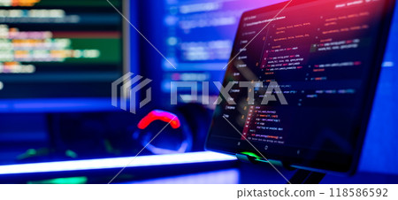 Project managers work new idea. Mobile app developer. Innovative startup project. Project managers work new idea. Mobile app developer. Innovative startup project. 118586592