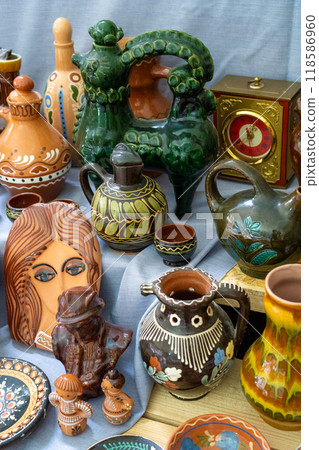 Ukrainian dishes. Clay ceramics. Old decor. Ukrainian dishes. Clay ceramics. Old decor. 118586960