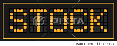 Orange color led banner in word stock on black background 118587445