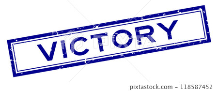 Grunge blue victory word square rubber seal stamp on white background Grunge blue victory word square rubber seal stamp on white background 118587452