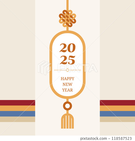 New Years greeting card design with knots and a traditional atmosphere 118587523