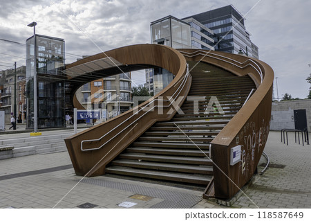 Belgium, Brussels, Berchem Sainte Agathe Station. Belgium, Brussels, Berchem Sainte Agathe Station. 118587649