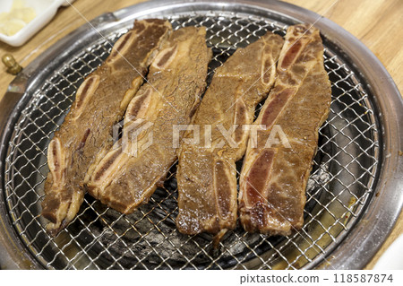 korea bbq. Grilled Marinated Galbi LA galbi korea bbq. Grilled Marinated Galbi LA galbi 118587874
