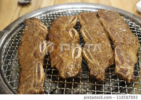 korea bbq. Grilled Marinated Galbi LA galbi korea bbq. Grilled Marinated Galbi LA galbi 118587893