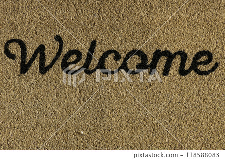 Doormat with the inscription Welcome. Doormat with the inscription Welcome. 118588083